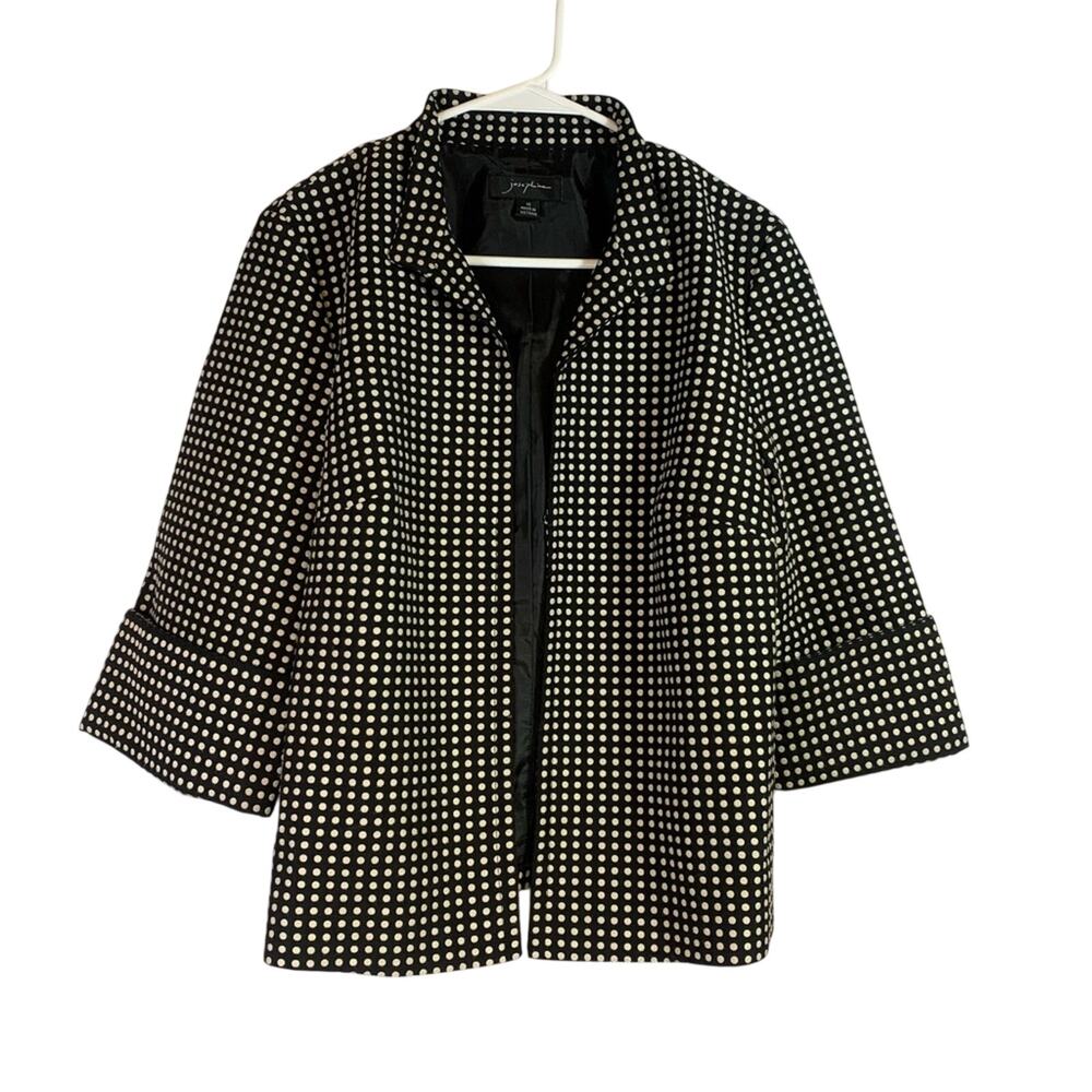 Josephine Black and White Polka Dot Jacket Size 10 C2